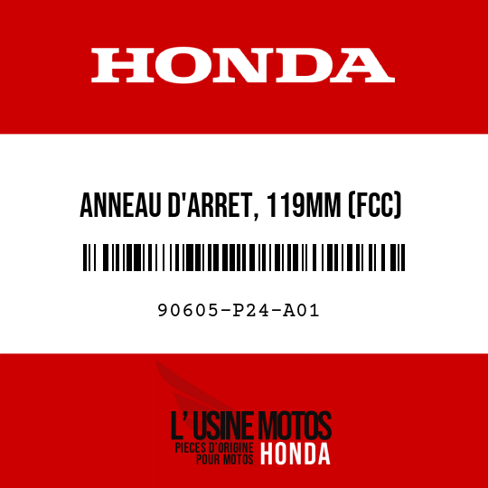 image de 90605-P24-A01 ANNEAU D'ARRET, 119MM (FCC)