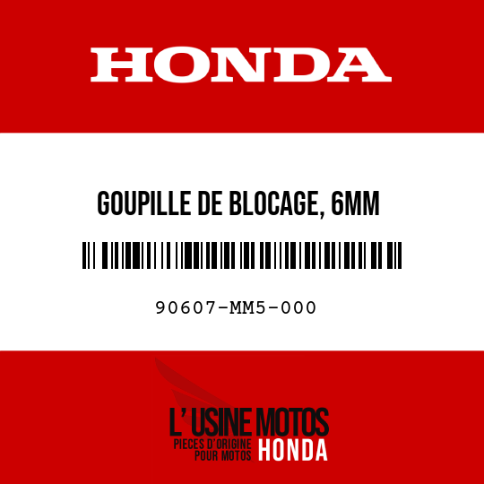 image de 90607-MM5-000 GOUPILLE DE BLOCAGE, 6MM