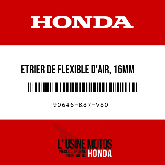 image de 90646-K87-V80 ETRIER DE FLEXIBLE D'AIR, 16MM