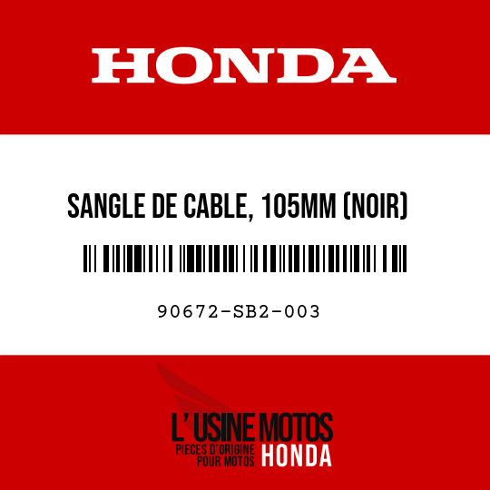 image de 90672-SB2-003 SANGLE DE CABLE, 105MM (NOIR)