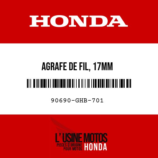 image de 90690-GHB-701 AGRAFE DE FIL, 17MM