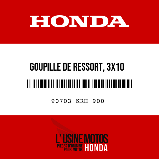 image de 90703-KRH-900 GOUPILLE DE RESSORT, 3X10