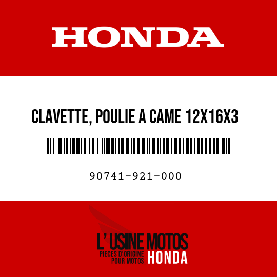 image de 90741-921-000 CLAVETTE, POULIE A CAME 12X16X3