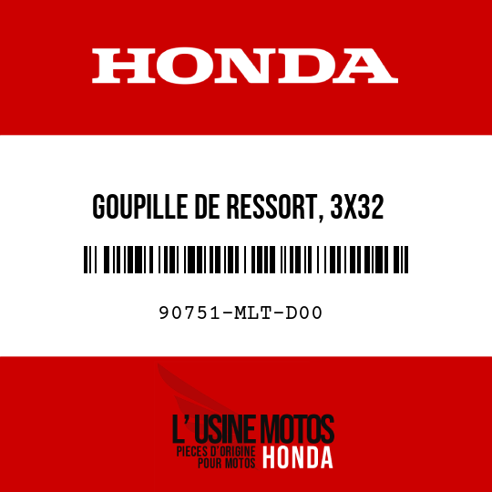 image de 90751-MLT-D00 GOUPILLE DE RESSORT, 3X32