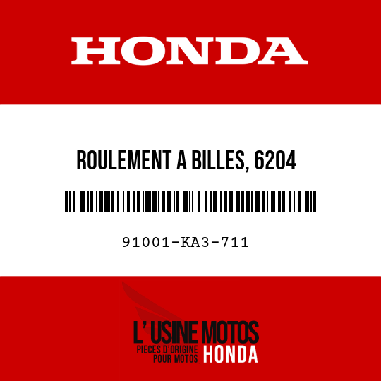 image de 91001-KA3-711 ROULEMENT A BILLES, 6204