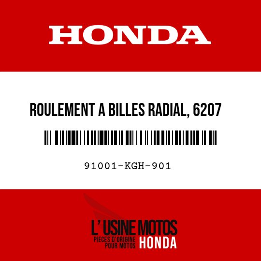 image de 91001-KGH-901 ROULEMENT A BILLES RADIAL, 6207