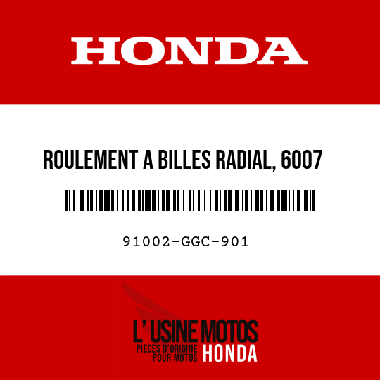 image de 91002-GGC-901 ROULEMENT A BILLES RADIAL, 6007 (NSK)