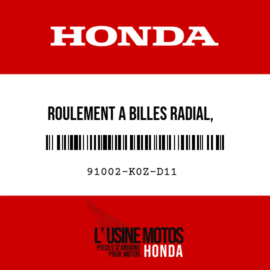 image de 91002-K0Z-D11 ROULEMENT A BILLES RADIAL, 40X85X232