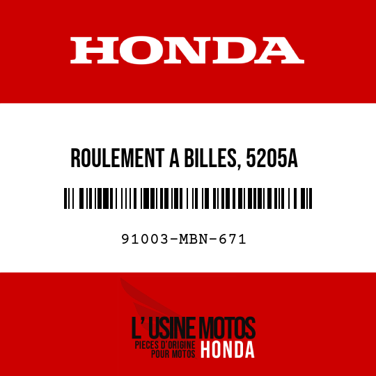image de 91003-MBN-671 ROULEMENT A BILLES, 5205A