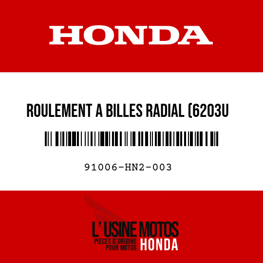 image de 91006-HN2-003 ROULEMENT A BILLES RADIAL (6203U SPL)