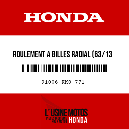 image de 91006-KK0-771 ROULEMENT A BILLES RADIAL (63/13 NTN)
