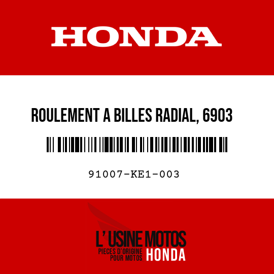 image de 91007-KE1-003 ROULEMENT A BILLES RADIAL, 6903