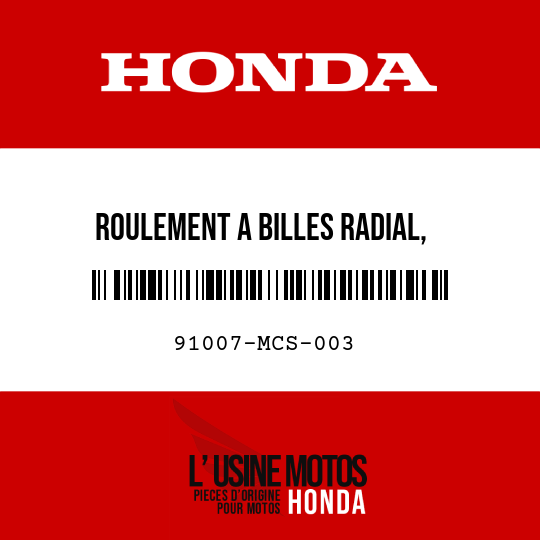 image de 91007-MCS-003 ROULEMENT A BILLES RADIAL, 28X62X16LU