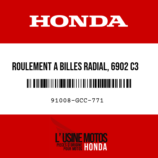 image de 91008-GCC-771 ROULEMENT A BILLES RADIAL, 6902 C3