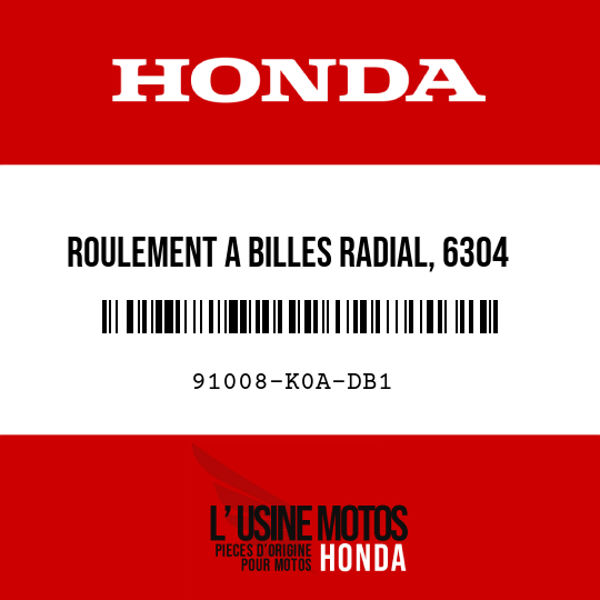 image de 91008-K0A-DB1 ROULEMENT A BILLES RADIAL, 6304