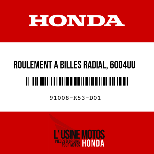 image de 91008-K53-D01 ROULEMENT A BILLES RADIAL, 6004UU