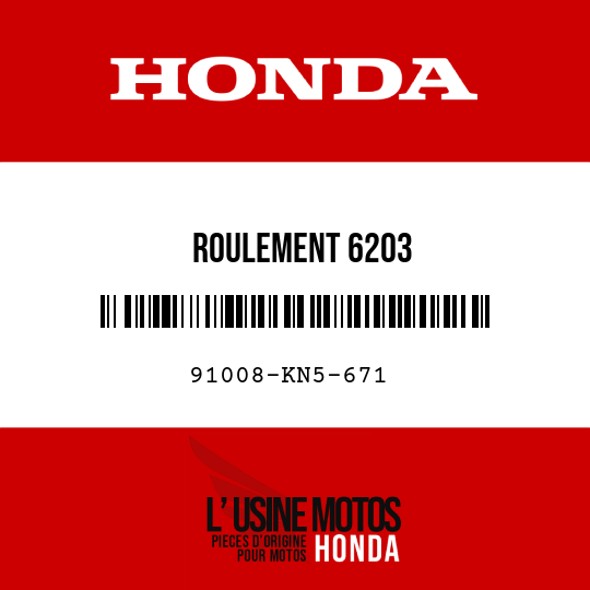 image de 91008-KN5-671 ROULEMENT 6203