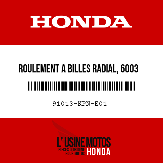 image de 91013-KPN-E01 ROULEMENT A BILLES RADIAL, 6003