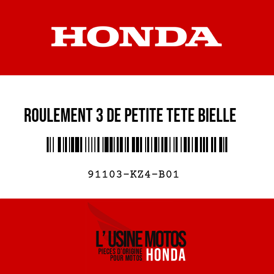 image de 91103-KZ4-B01 ROULEMENT 3 DE PETITE TETE BIELLE (NTN)