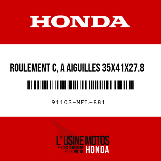 image de 91103-MFL-881 ROULEMENT C, A AIGUILLES 35X41X27.8 (VERT)