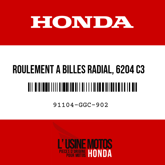 image de 91104-GGC-902 ROULEMENT A BILLES RADIAL, 6204 C3 (CJB)