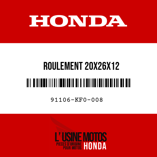image de 91106-KF0-008 ROULEMENT 20X26X12