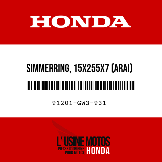 image de 91201-GW3-931 SIMMERRING, 15X255X7 (ARAI)