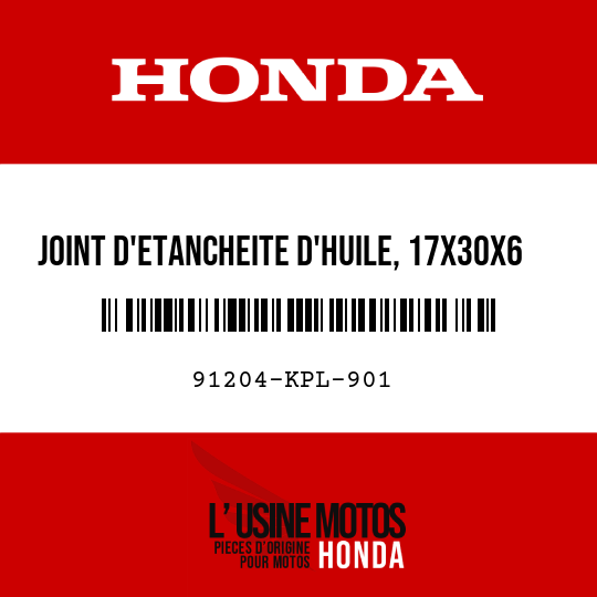 image de 91204-KPL-901 JOINT D'ETANCHEITE D'HUILE, 17X30X6