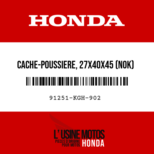 image de 91251-KGH-902 CACHE-POUSSIERE, 27X40X45 (NOK)