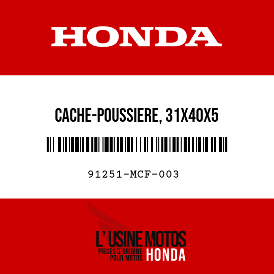 image de 91251-MCF-003 CACHE-POUSSIERE, 31X40X5