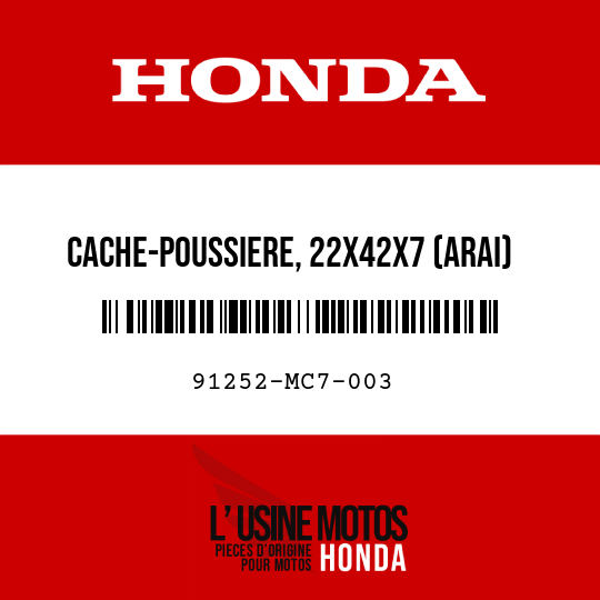 image de 91252-MC7-003 CACHE-POUSSIERE, 22X42X7 (ARAI)