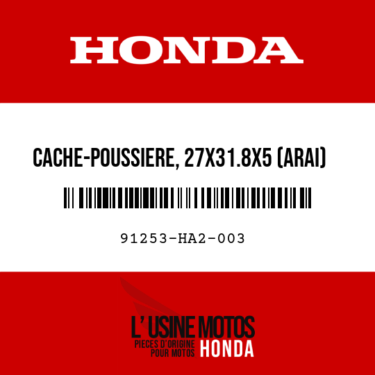 image de 91253-HA2-003 CACHE-POUSSIERE, 27X31.8X5 (ARAI)