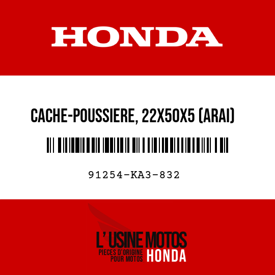 image de 91254-KA3-832 CACHE-POUSSIERE, 22X50X5 (ARAI)