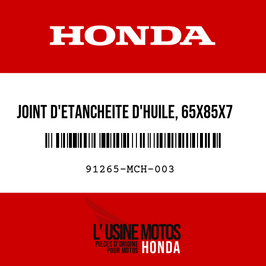 image de 91265-MCH-003 JOINT D'ETANCHEITE D'HUILE, 65X85X7