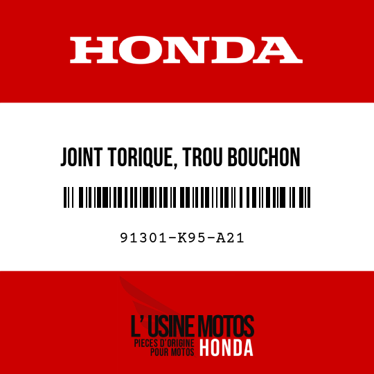 image de 91301-K95-A21 JOINT TORIQUE, TROU BOUCHON