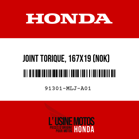 image de 91301-MLJ-A01 JOINT TORIQUE, 167X19 (NOK)