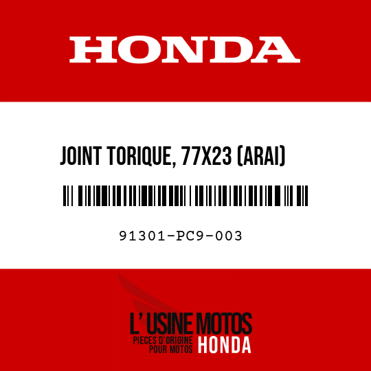 image de 91301-PC9-003 JOINT TORIQUE, 77X23 (ARAI)