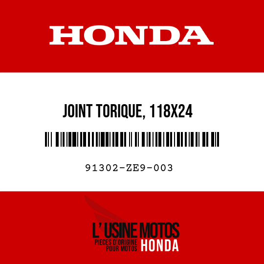 image de 91302-ZE9-003 JOINT TORIQUE, 118X24