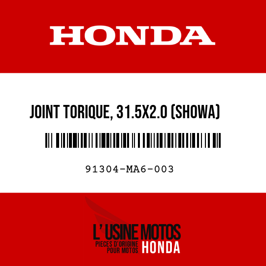 image de 91304-MA6-003 JOINT TORIQUE, 31.5X2.0 (SHOWA)