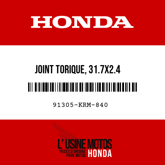 image de 91305-KRM-840 JOINT TORIQUE, 31.7X2.4