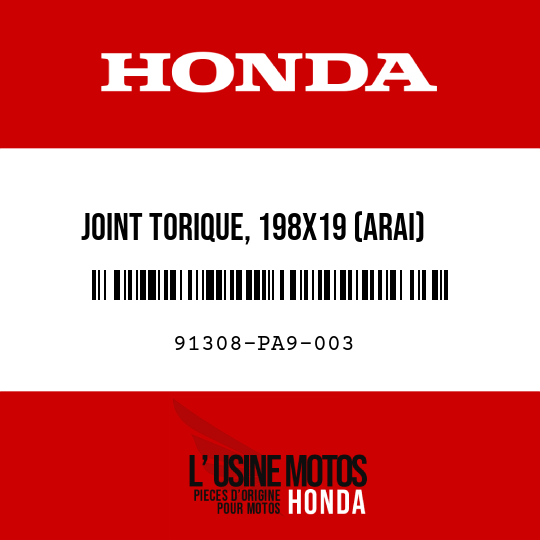 image de 91308-PA9-003 JOINT TORIQUE, 198X19 (ARAI)