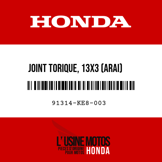 image de 91314-KE8-003 JOINT TORIQUE, 13X3 (ARAI)