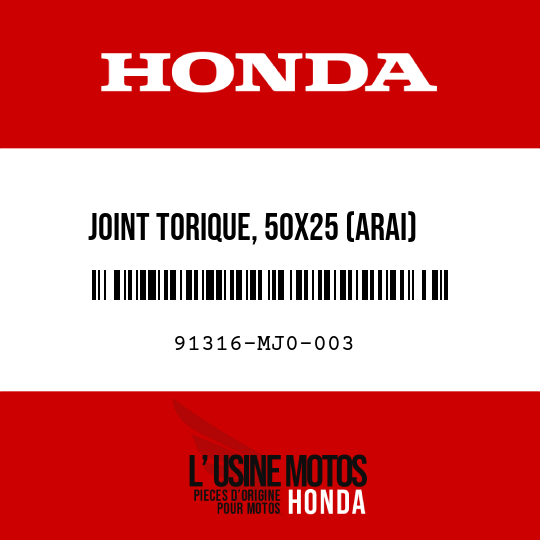 image de 91316-MJ0-003 JOINT TORIQUE, 50X25 (ARAI)