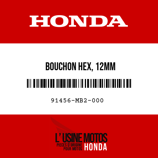 image de 91456-MB2-000 BOUCHON HEX, 12MM