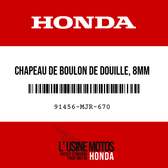 image de 91456-MJR-670 CHAPEAU DE BOULON DE DOUILLE, 8MM