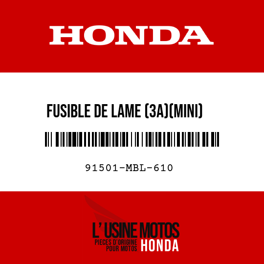 image de 91501-MBL-610 FUSIBLE DE LAME (3A)(MINI)
