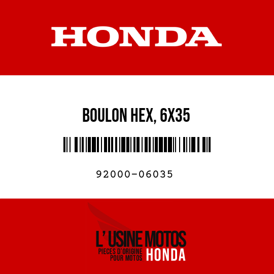 image de 92000-06035 BOULON HEX, 6X35