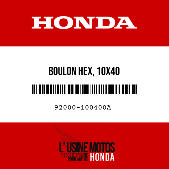 image de 92000-100400A BOULON HEX, 10X40
