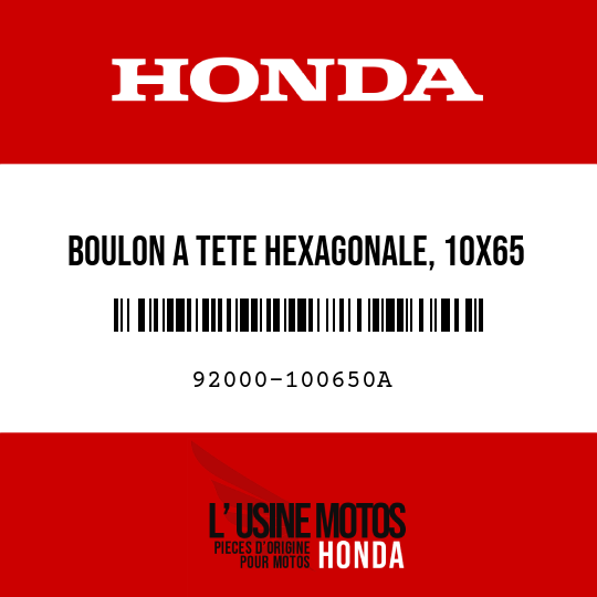 image de 92000-100650A BOULON A TETE HEXAGONALE, 10X65