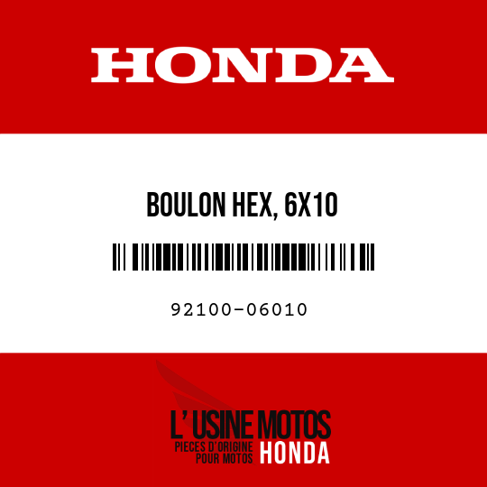 image de 92100-06010 BOULON HEX, 6X10